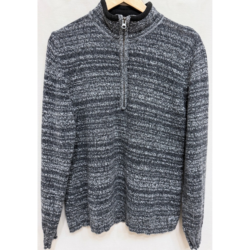 Woolrich Charcoal Heather Quarter Zip Knit Sweater Womens Large Gorpcore Outdoor